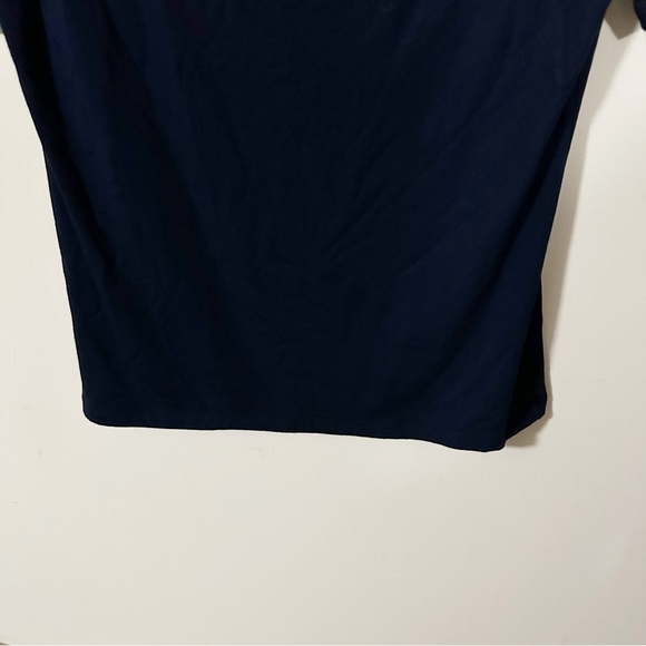 Talbots Womens Navy Blue Short Sleeve Blouse Business Sz. SP - Picture 7 of 8
